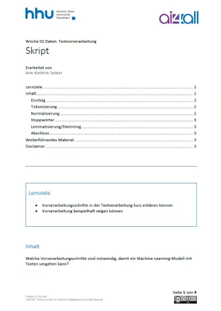 Kurs: Woche 2 | Daten | Textvorverarbeitung (PDF)