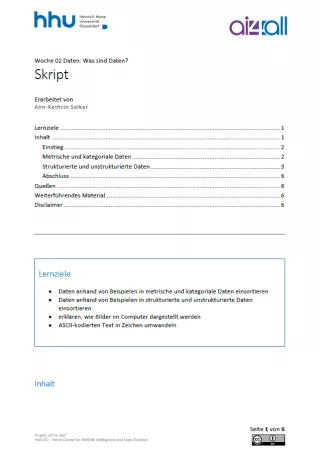 Kurs: Woche 2 | Daten | Was sind Daten? (PDF)