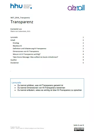 Kurs: Woche 7 | Ethik | Transparenz (PDF)