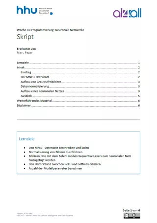Kurs: Woche 10 | Programmierung | Neuronale Netzwerke (PDF)