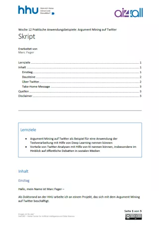 Kurs: Woche 12 | Anwendungsbeispiele | Argument Mining auf Twitter (PDF)