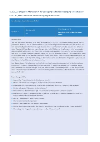 Unterrichtsplanung: Handreichung für die Pflegeausbildung am Lernort Pflegeschule | Beispiel 1 für LS CE02 B