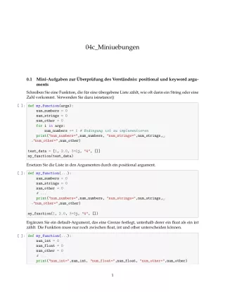 Ubung: E4c Miniübungen: variable Anzahl von Argumenten - Pythonkurs (ZIP)