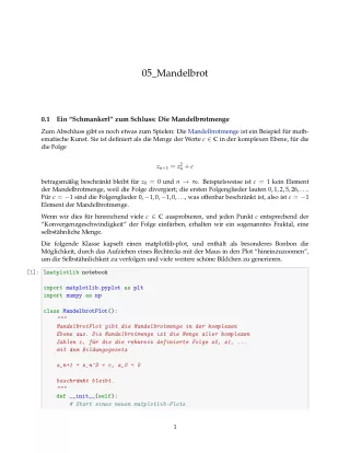 Unterrichtsbaustein: H5 Beispiel: Mandelbrotmenge - Pythonkurs (PDF)
