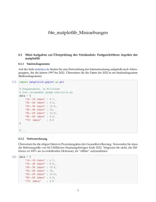 Ubung: G4e matplotlib: Miniübungen: fortgeschrittene Aspekte - Pythonkurs (ZIP)