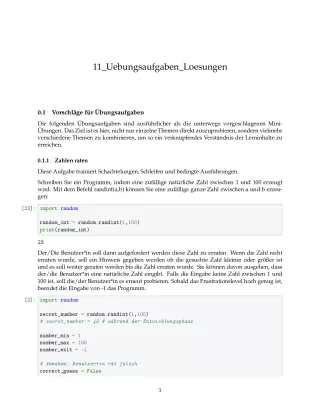 Ubung: C11b Größere Übungsaufgaben Lösungen - Pythonkurs (PDF)