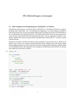 Ubung: F3b Miniübungen: CSV-Dateien Lösungen - Pythonkurs (PDF)