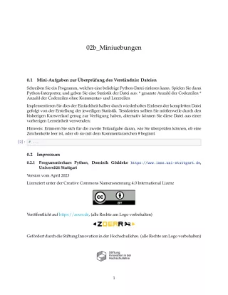 Ubung: F2b Miniübungen: Lesen und Schreiben von Dateien - Pythonkurs (ZIP)