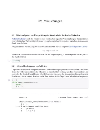 Ubung: C2b Miniübungen: Der Datentyp bool - Pythonkurs (ZIP)