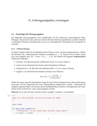 Ubung: E11b Größere Übungsaufgaben Lösungen - Pythonkurs (PDF)