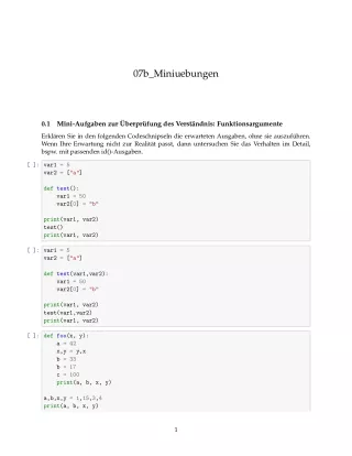 Ubung: E7b Miniübungen: mutable und immutable Argumente - Pythonkurs (ZIP)