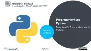 Presentation: E10b Beispiele: Module - Pythonkurs (PDF)