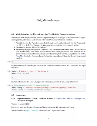 Ubung: D6d Miniübungen: Comprehensions - Pythonkurs (ZIP)