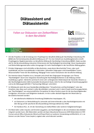 Handreichung: BBNE für Diätassisstent/innen - Handreichung