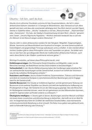 Arbeitsblatt: Ubuntu: Ich bin, weil du bist