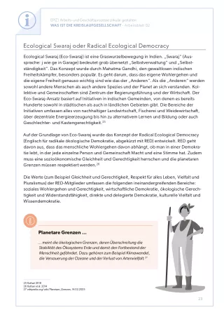 Arbeitsblatt: Ecological Swaraj oder Radical Ecological Democracy