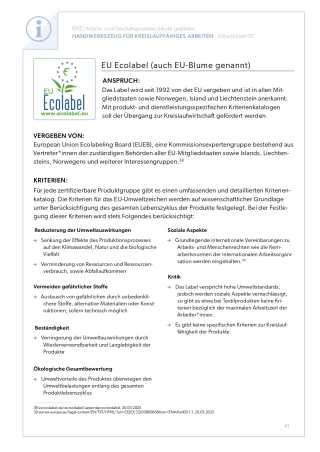 Arbeitsblatt: EU-Ecolabel