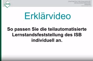 Video: Lernstandsfeststellung: Erklärvideo zur individuellen Verwendung der digitalen teilautomatisierten Tests