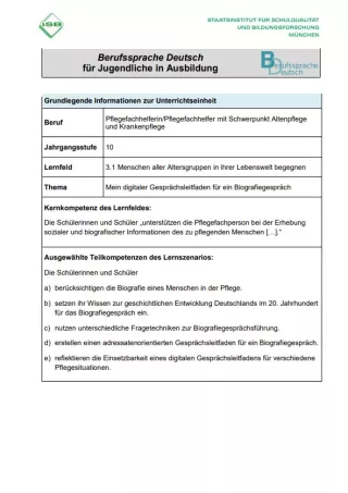 Unterrichtsplanung: Mein digitaler Gesprächsleitfaden für ein Biografiegespräch (DOCX)
