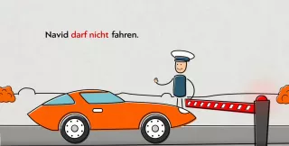 Video: Integrierte Grammatik: Modalverb nicht dürfen (Animation)