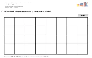 Unterrichtsplanung: Klassischer Sitzplan - Vorlage