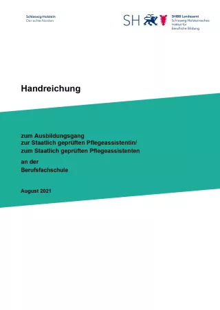 Handreichung: Handreichung zum Lehrplan für die Berufsfachschule III Fachrichtung Sozialwesen; zweijährige Ausbildung