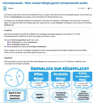 Interaktion: Wann müssen Mängel geprüft und beanstandet werden?