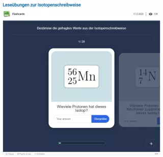 Interaktion: Leseübungen zur Isotopenschreibweise