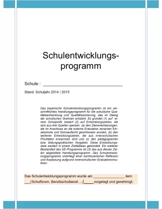 Anleitung: Vorlage für ein Schulentwicklungsprogramm