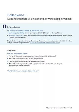 Arbeitsblatt: Weibliche Altersarmut | Arbeitsblatt