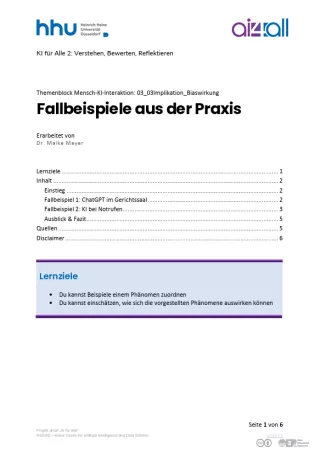 Kurs: Mensch-KI-Interaktion | 03 | Fallbeispiele aus der Praxis (PDF)