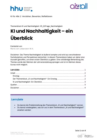 Kurs: KI und Nachhaltigkeit | 01 | KI-Nachhaltigkeit: Einführung (PDF)