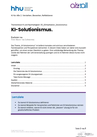 Kurs: KI und Nachhaltigkeit | 03 | KI-Solutionismus (PDF)