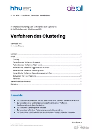 Kurs: Clustering: vom Sortieren bis zum Explorieren | 03 | Verfahren des Clustering (PDF)