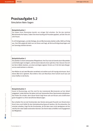 Arbeitsblatt: Take Care Stressprävention: Nein-Sagen (Praxisaufgabe 5.2)
