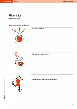Arbeitsblatt: Take Care Stressprävention: Lösungsansätze Ideenroulette (Übung 3.1)