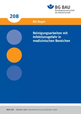 Broschuere: DGUV Regel 101-017 - Reinigungsarbeiten mit Infektionsgefahr in medizinischen Bereichen