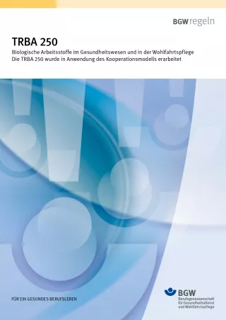 Broschuere: Biologische Arbeitsstoffe im Gesundheitswesen und in der Wohlfahrtspflege