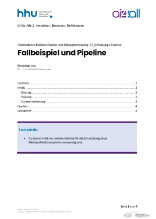 Kurs: Bildklassifikation und Bildsegmentierung | 02 | Fallbeispiel und Pipeline (PDF)