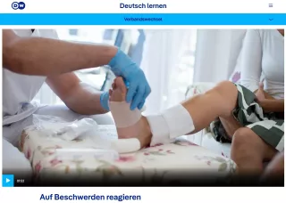 Interaktion: Krankenpflege | Verbandswechsel: Auf Beschwerden reagieren (Modalverben)