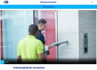 Interaktion: Gebäudereinigung | Außenreinigung: Arbeitsabläufe verstehen (Trennbare Verben)