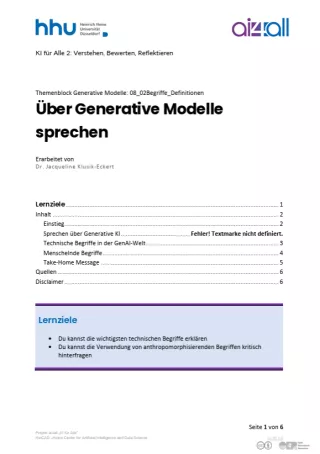 Kurs: Generative Modelle | 02 | Über Generative Modelle sprechen (PDF)