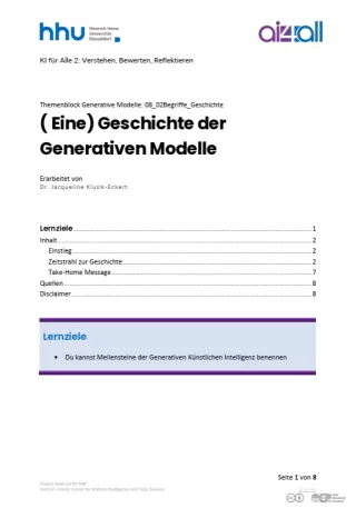 Kurs: Generative Modelle | 02 | Geschichte generativer KI