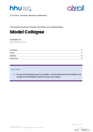 Kurs: Generative Modelle | 06 | Model Collapse (PDF)