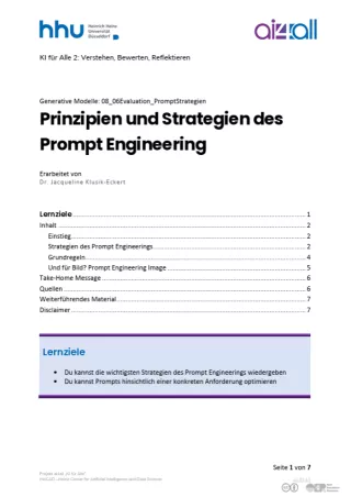Kurs: Generative Modelle | 06 | Prinzipien und Strategien des Prompt Engineering (PDF)