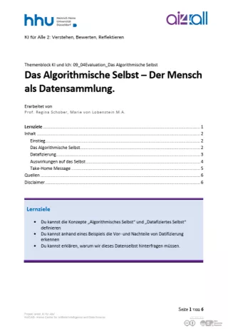 Kurs: KI und Ich | 08 | Das Algorithmische Selbst (PDF)