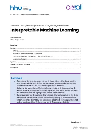 Kurs: Explainable, Hybrid, Robust AI | 02 | Interpretable Machine Learning (PDF)