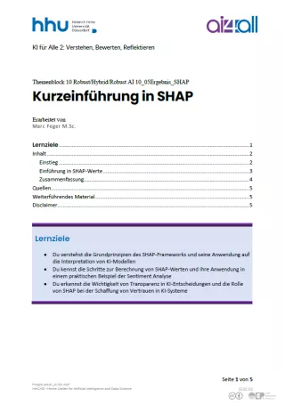 Kurs: Explainable, Hybrid, Robust AI | 05 | Kurzeinführung in SHAP (PDF)