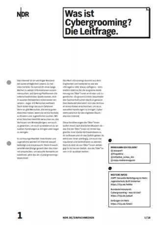 Unterrichtsbaustein: Cybergrooming | Schülerversion