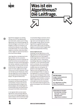 Unterrichtsbaustein: Algorithmen in Medien | Schülerversion